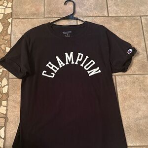 Champion Black Tee with White Logo